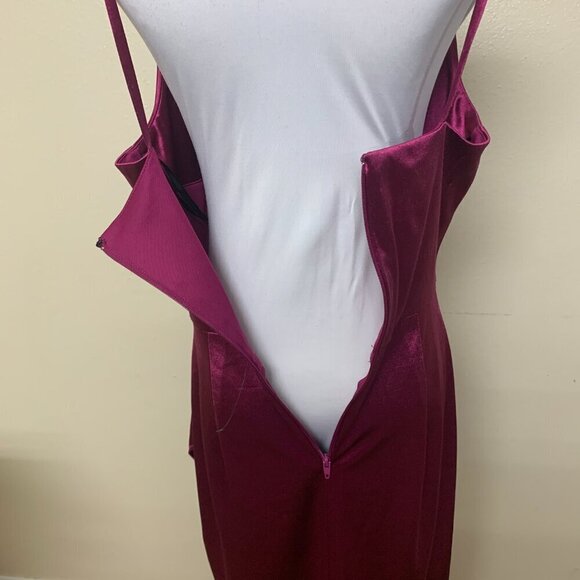 BCX Women's Juniors Cowl Neck Asymmetrical Ruched Dress Sz 9 in Pomegranate - Picture 7 of 12